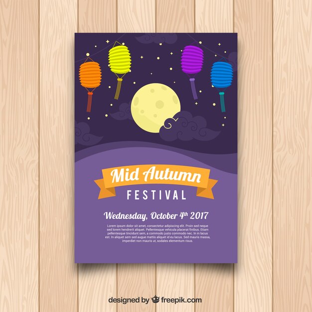 Póster clásico del festival de medio otoño