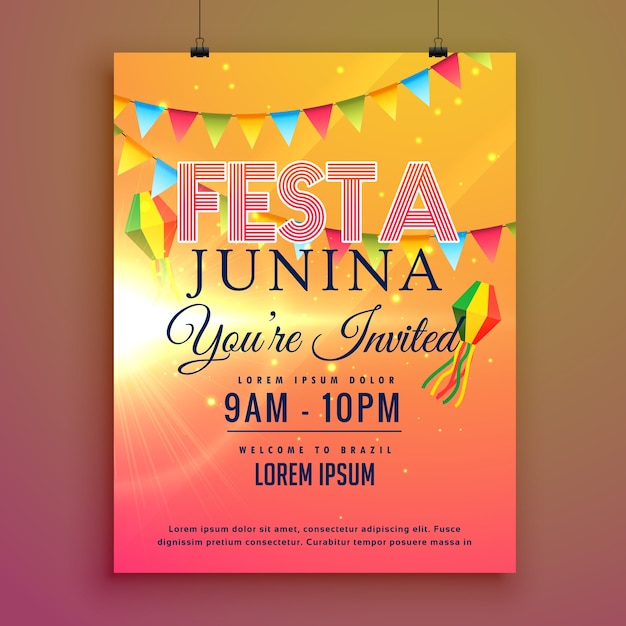 Póster colorido para festa junina