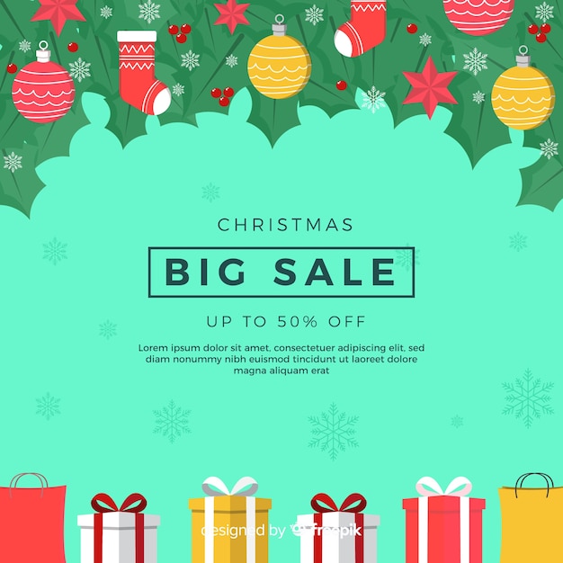 Vector gratuito poster de compras navideñas
