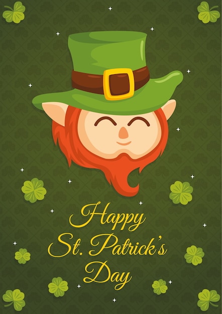 Vector gratuito póster del día de san patrick de simpática criatura mágica