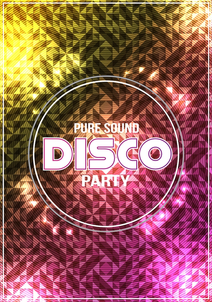 Vector gratuito póster con diseño de fiesta disco