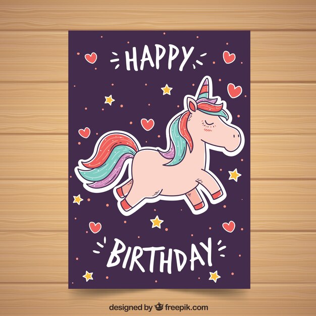 Póster con diseño de unicornio amoroso