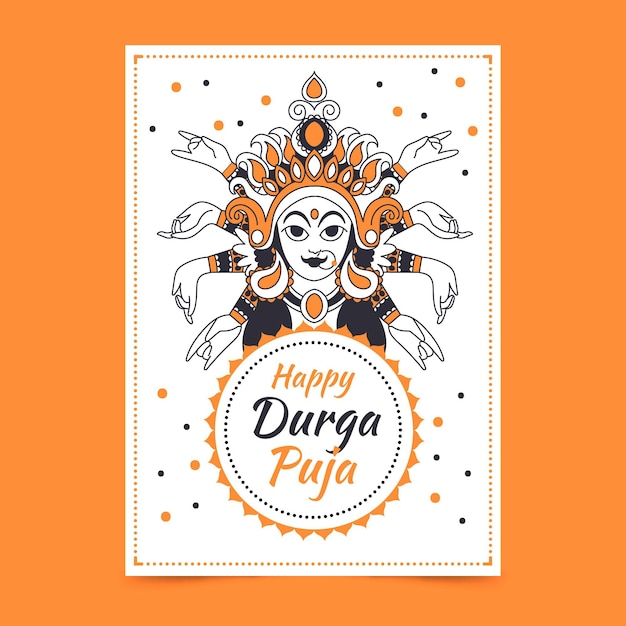 Vector gratuito póster durga-puja