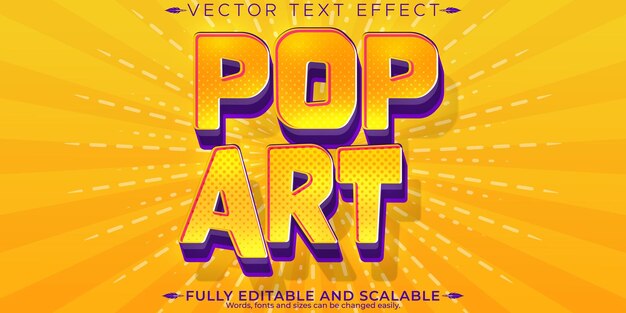 Póster editable con efecto de texto de arte pop y estilo de texto colorido