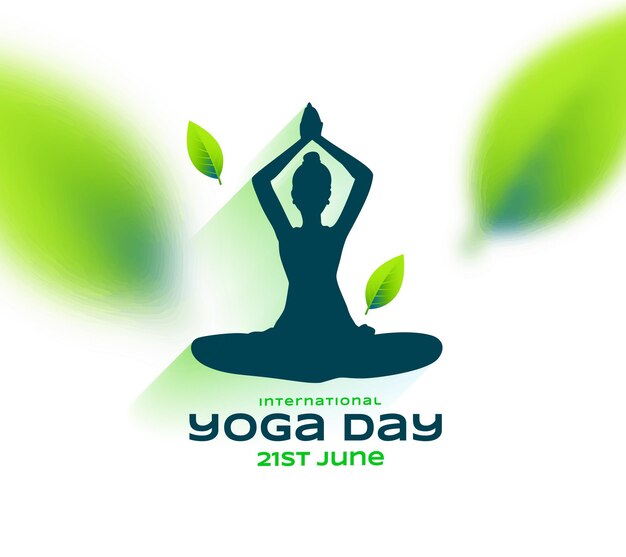 poster de evento del día del yoga ecológico mujer en postura corporal de yoga
