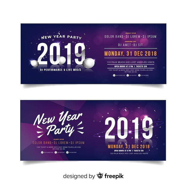 Poster de feliz año nuevo 2019