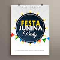 Vector gratuito póster para festa junina con bombillas