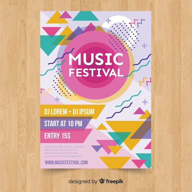 Póster festival música colorido