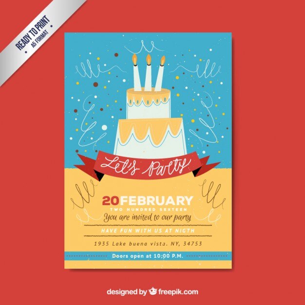 Póster de fiesta dibujado a mano