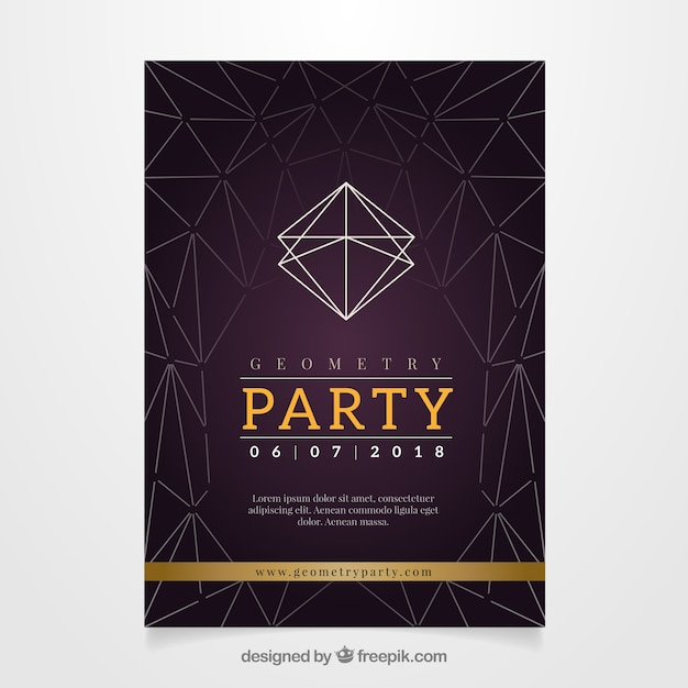 Vector gratuito póster de fiesta elegante con formas geomñétricas