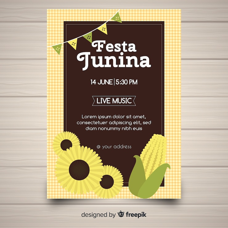 Vector gratuito poster de fiesta junina