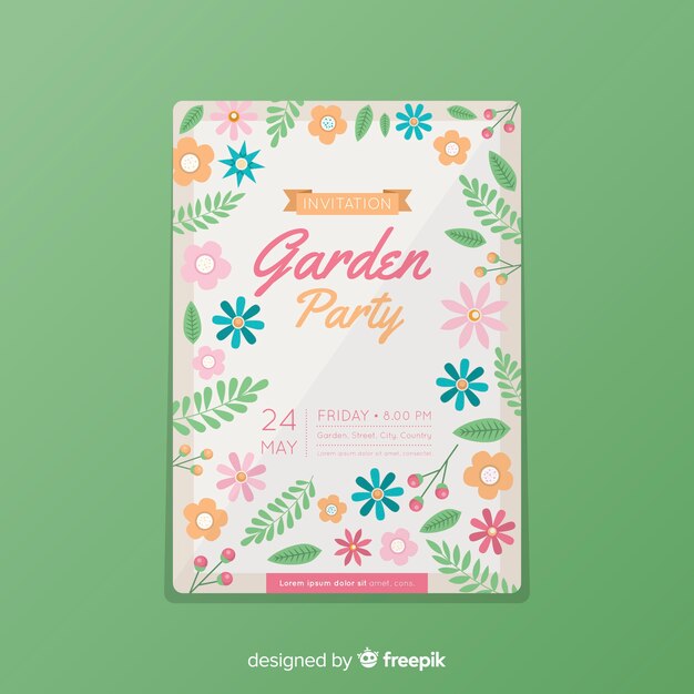 Vector gratuito póster fiesta primavera colores pastel