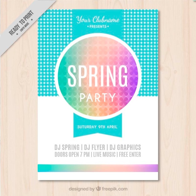 Vector gratuito póster para fiesta de primavera divertido