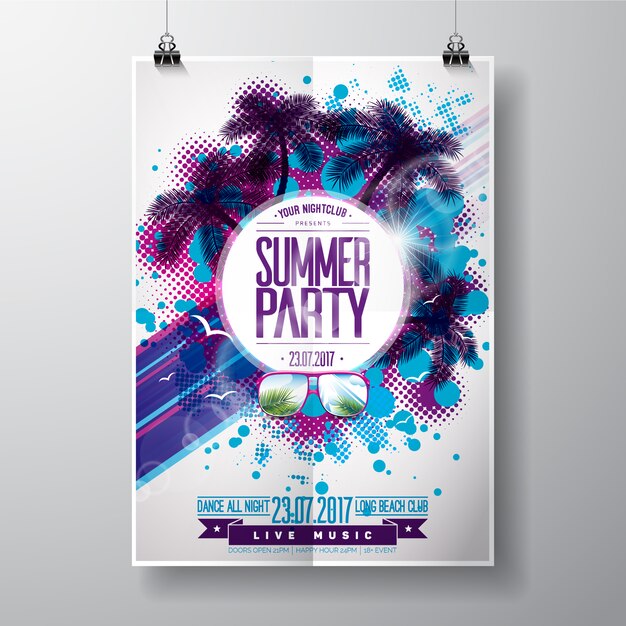Póster de fiesta de verano moderna