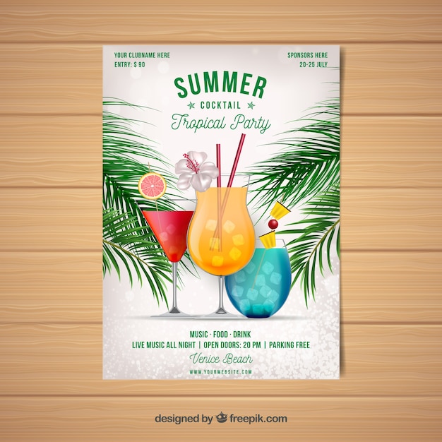 Vector gratuito póster de fiesta de verano