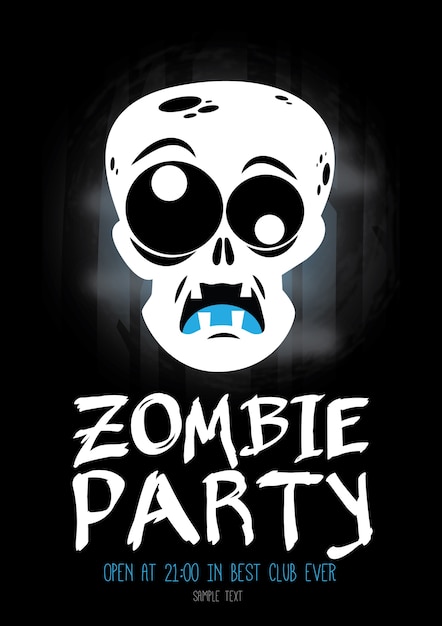 Póster de fiesta zombi