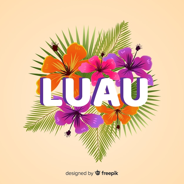 Poster floral de luau hawaiano
