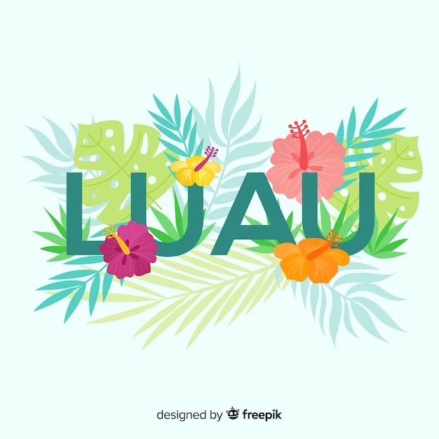 Vector gratuito poster floral de luau hawaiano