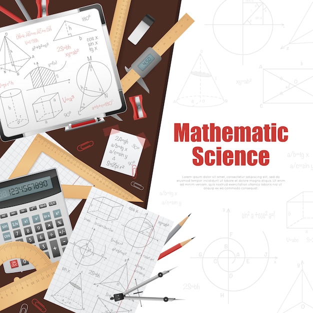 Vector gratuito póster de fondo de ciencia matemática