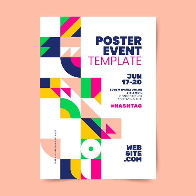 Póster de formas abstractas de diseño plano
