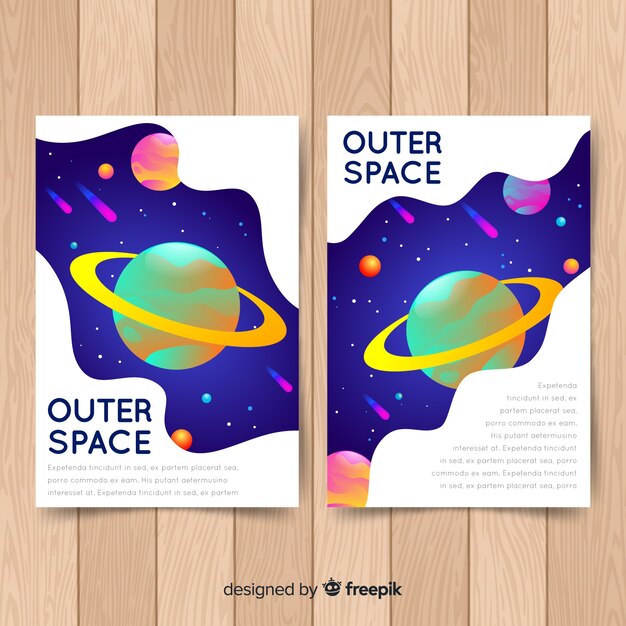 Póster galaxia dibujada a mano