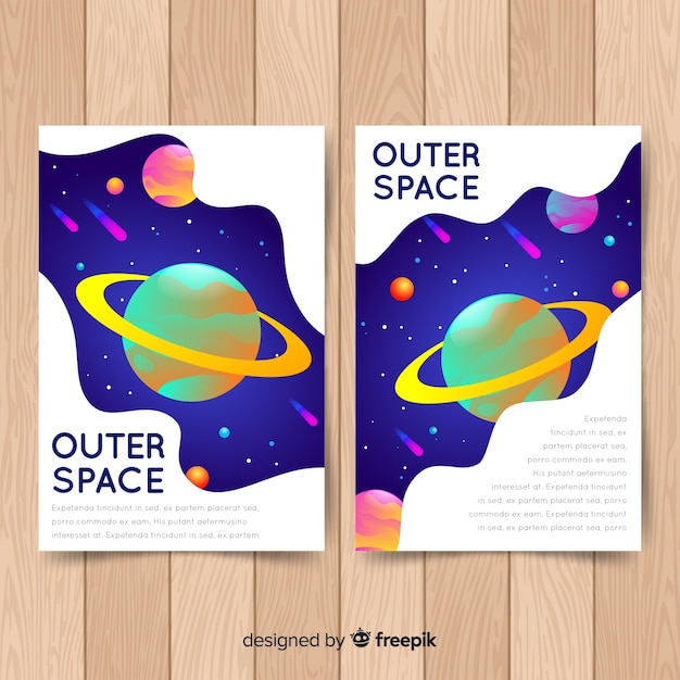 Póster galaxia dibujada a mano