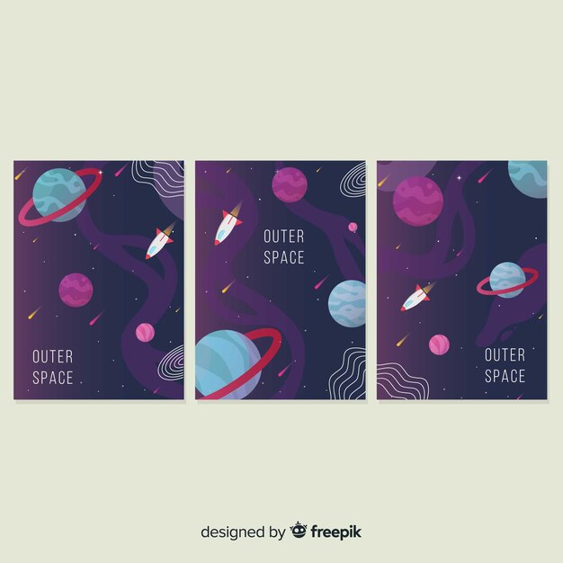 Póster galaxia dibujada a mano