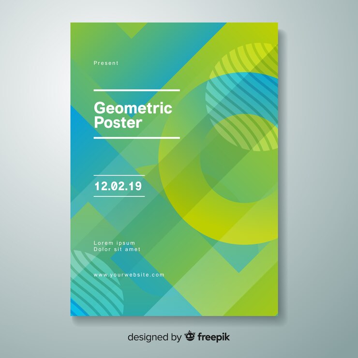 Vector gratuito poster geométrico de estilo degradado
