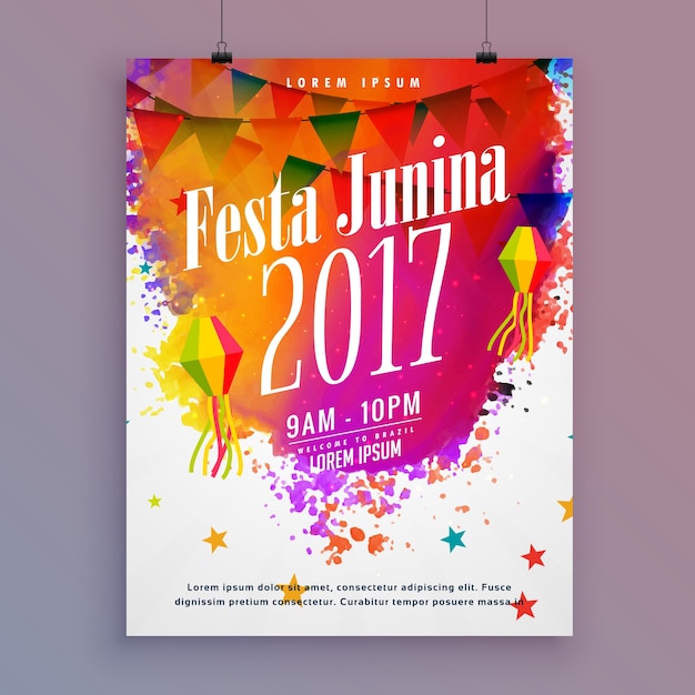 Póster hermoso moderno para festa junina