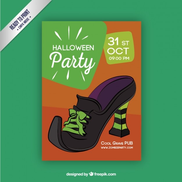 Vector gratuito póster invitación de fiesta de halloween