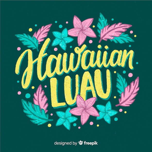 Vector gratuito poster de luau hawaiano