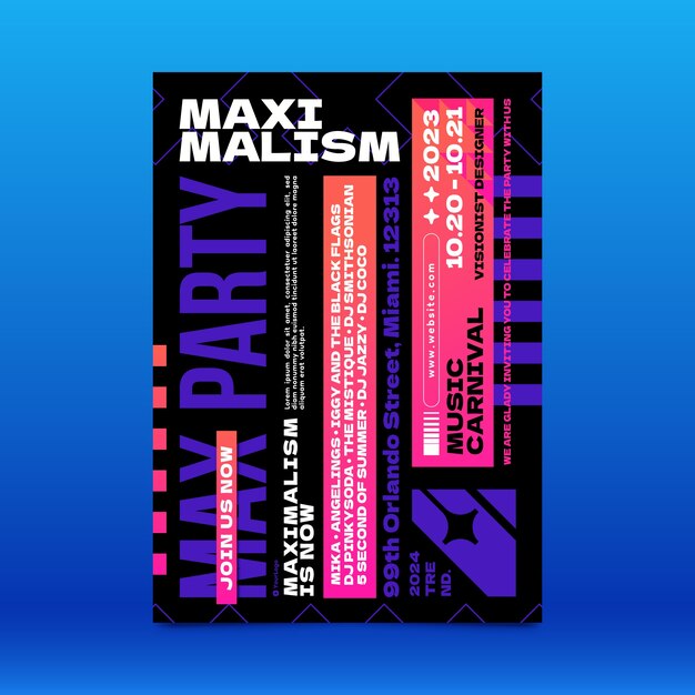 Póster maximalista degradado.