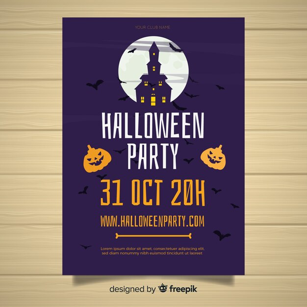 Vector gratuito póster moderno de fiesta de halloween dibujado a mano