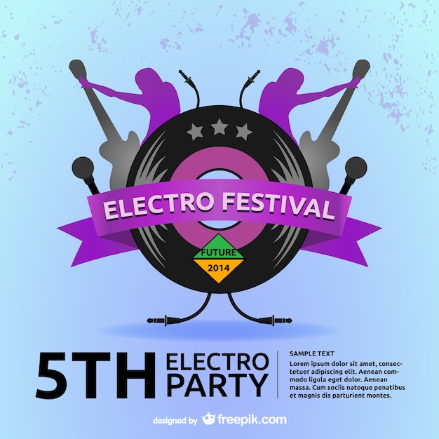 Vector gratuito póster de música electro