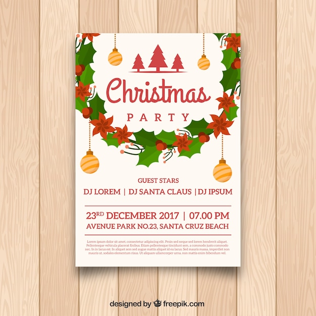Póster de navidad con decoración clásica