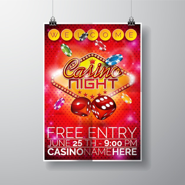 Póster de noche de casino