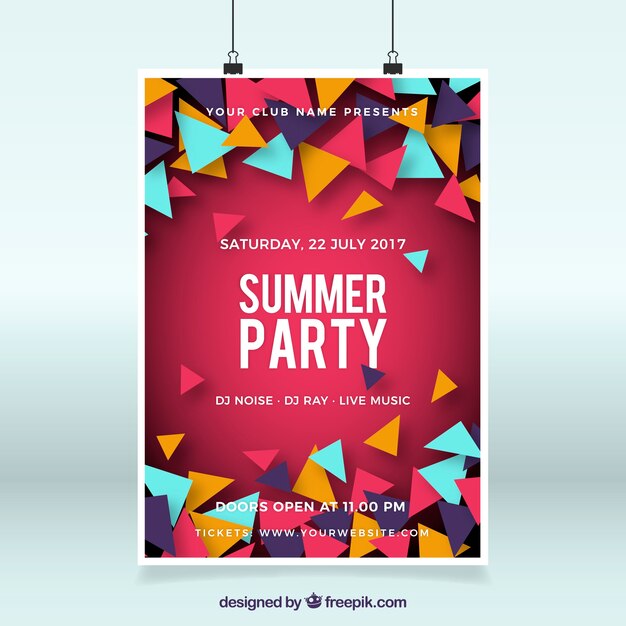 Póster plantilla de fiesta de verano