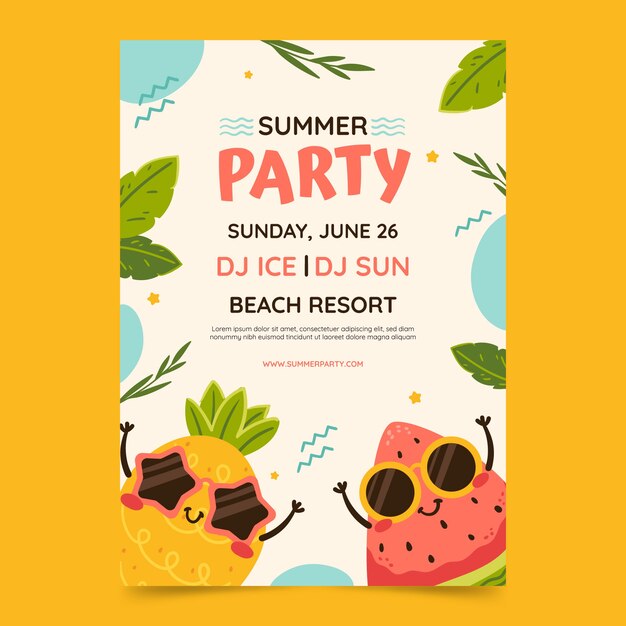Póster plantilla de fiesta de verano