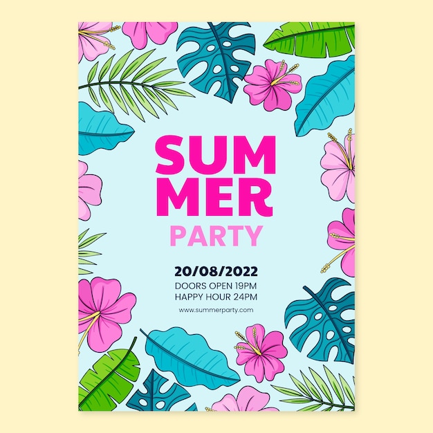 Póster plantilla de fiesta de verano