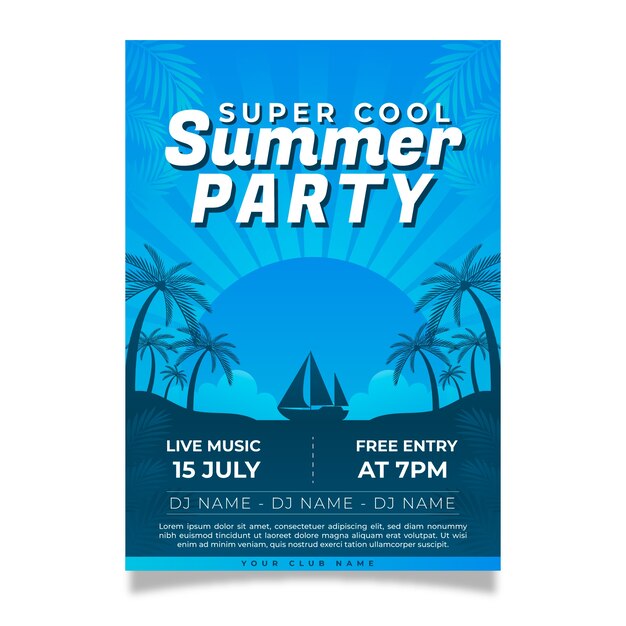 Póster plantilla de fiesta de verano