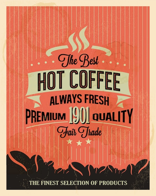 Póster rojo del café