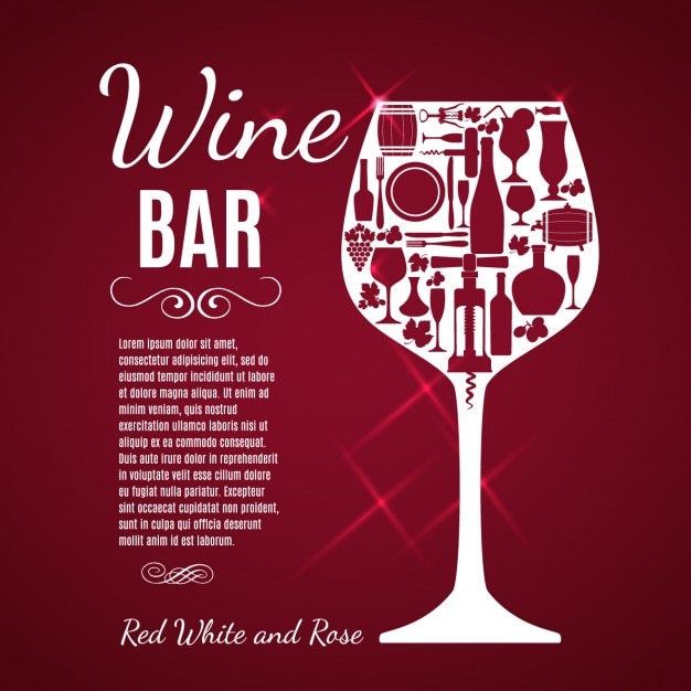 Poster rojo de vino tinto