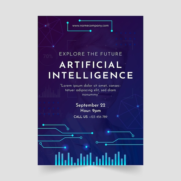 Póster de tecnología de inteligencia artificial.