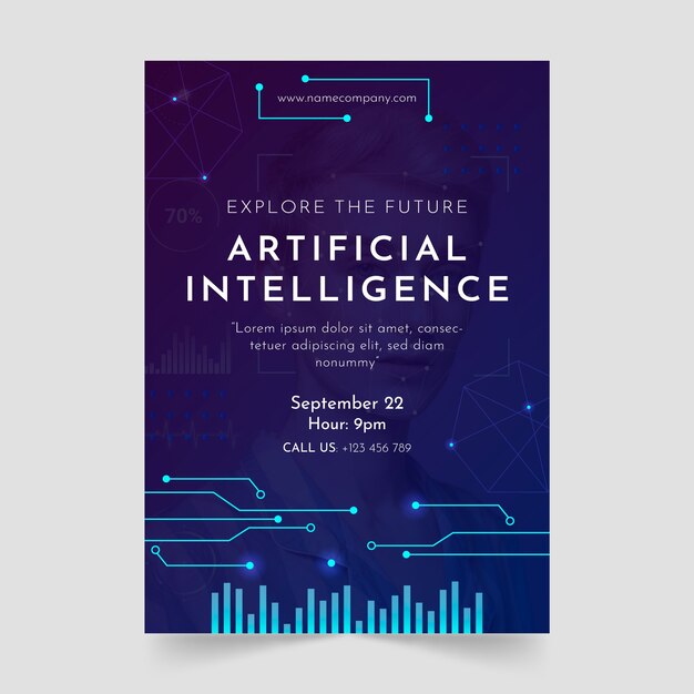 Póster de tecnología de inteligencia artificial.