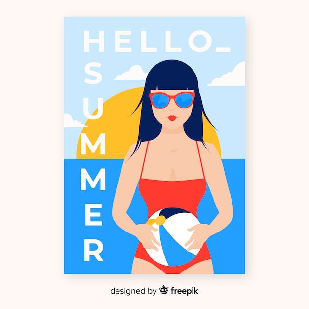 Vector gratuito póster vintage de viaje en diseño plano