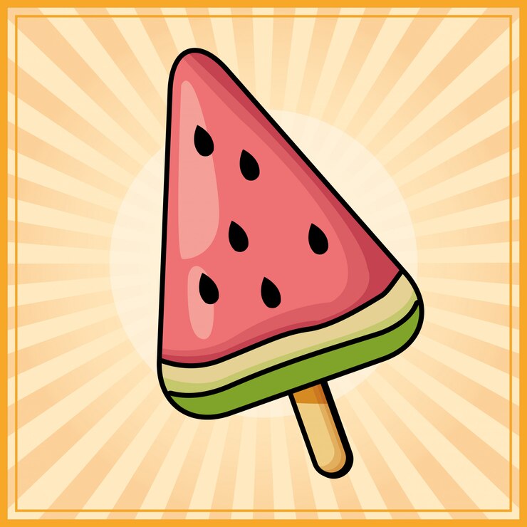 Vector gratuito postre helado de paleta de sandia