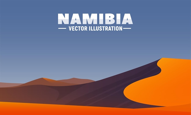 Postre paisaje Namibia África vector ilustración Dunas de arena en fondo natural Imagen para banner web o diseño de juegos