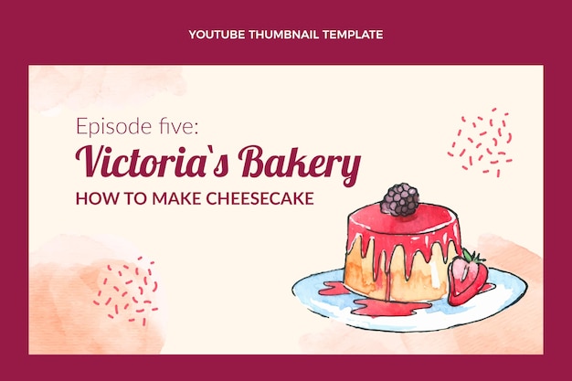 Postres de acuarela miniatura de youtube