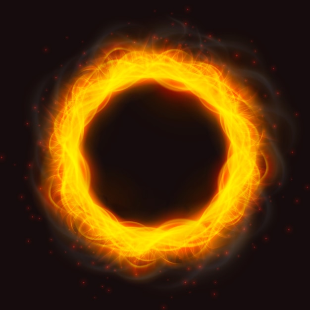 Potentes llamas de fuego de un anillo