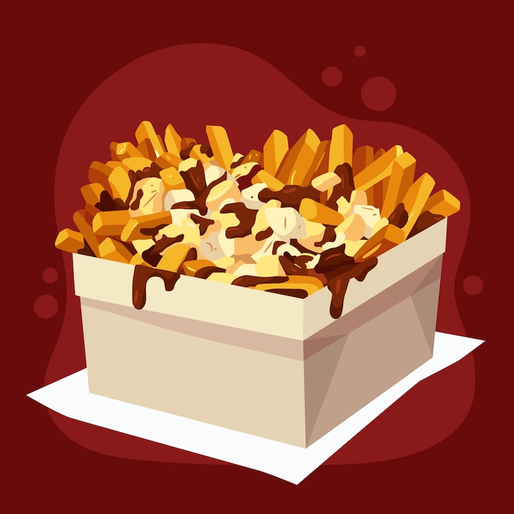 Vector gratuito poutine delicioso dibujado a mano ilustrado